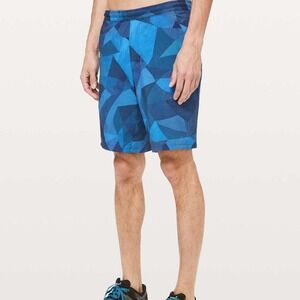 Lululemon Pace Breaker Linerless Men's Short 9" Sz XL Mesh Mash Blue Multi